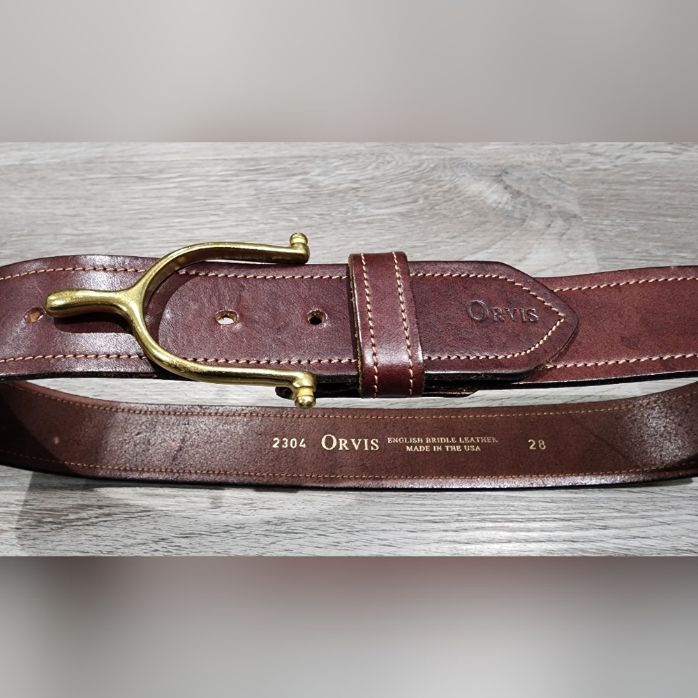 Orvis Sz 28 Equestrian Spur Buckle Belt - English Bridle Leather